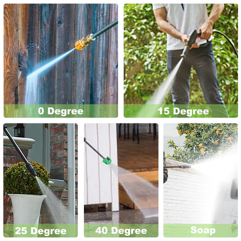 Adefol 40-degree tip provides a gentler spray for delicate surfaces.