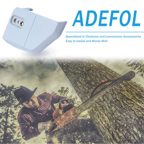 Adefol sprocket cover with side tensioner protects components during MS180 cutting