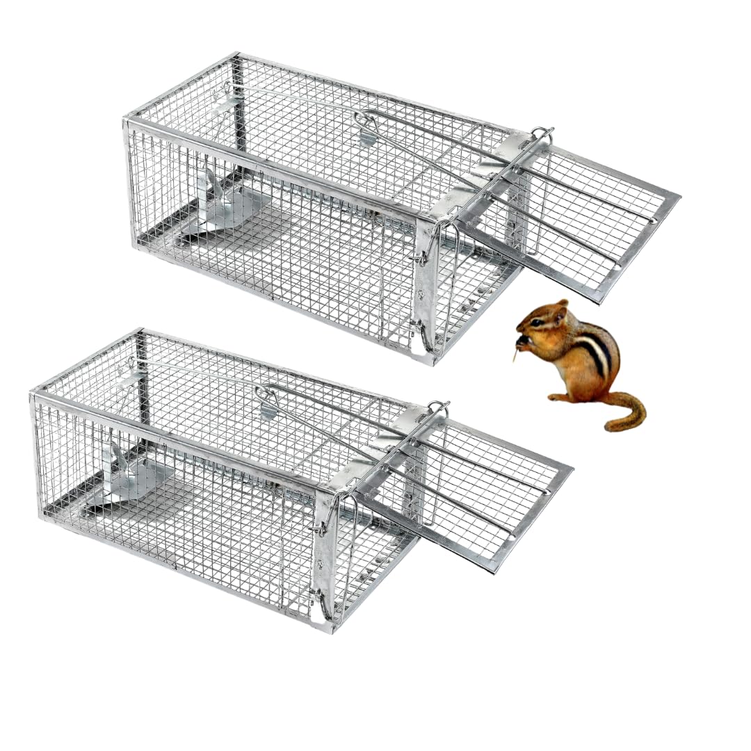 ADERFIA Chipmunk Trap 2 Pack interior view shows humane capture for indoor rodent management.