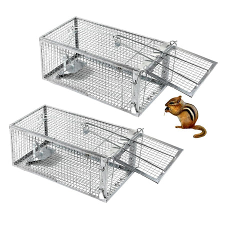 ADERFIA Chipmunk Trap 2 Pack interior view shows humane capture for indoor rodent management.