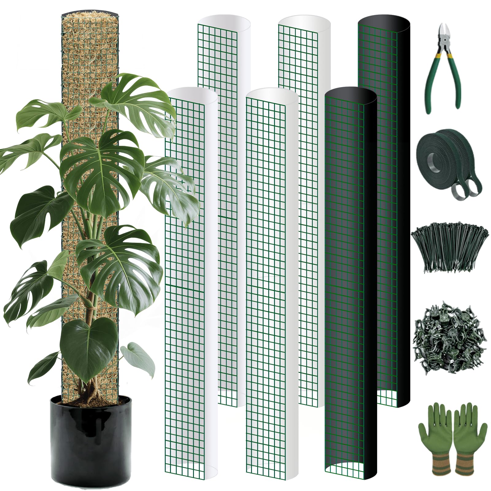 ADGYULB D-shape moss pole kit contents for easy setup and customization