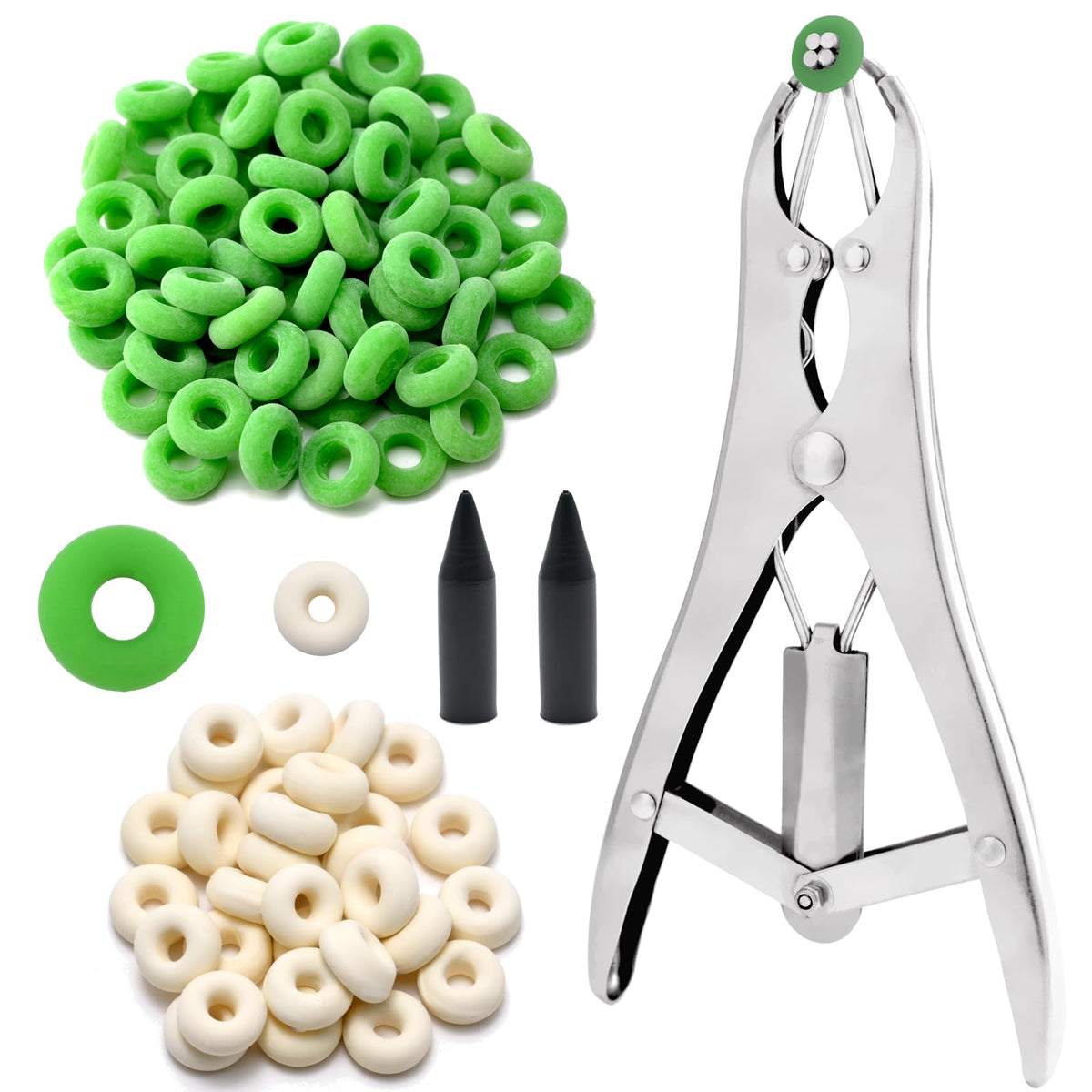 ADGYULB goat banding kit pliers close-up for precise ring placement.