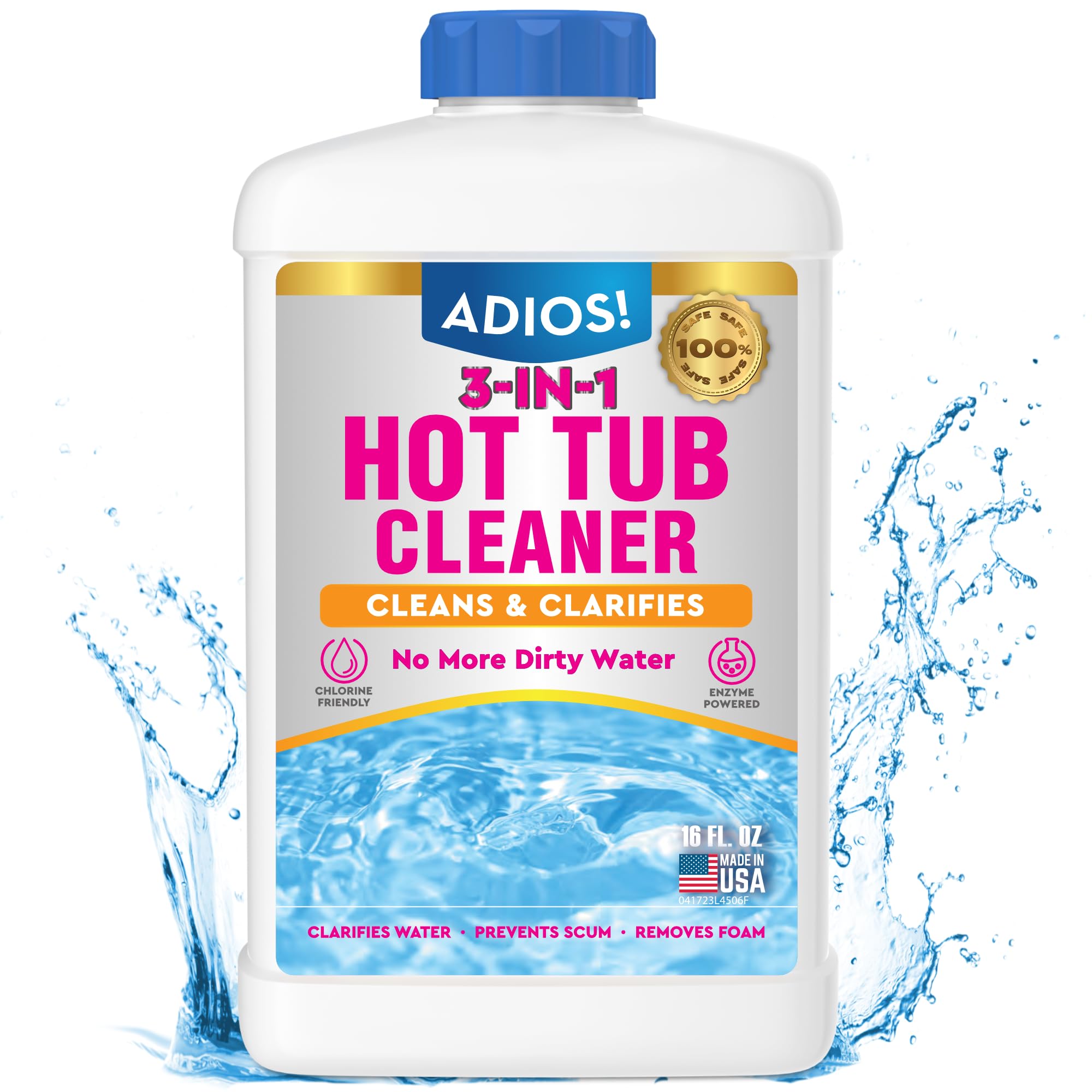 ADIOS! 3-in-1 Spa Cleaner clarifies cloudy spa water for a crystal clear soak