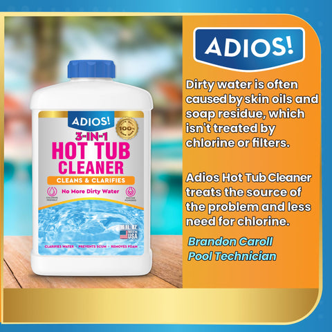 ADIOS! 3-in-1 Spa Cleaner backed by over 30 years of professional experience