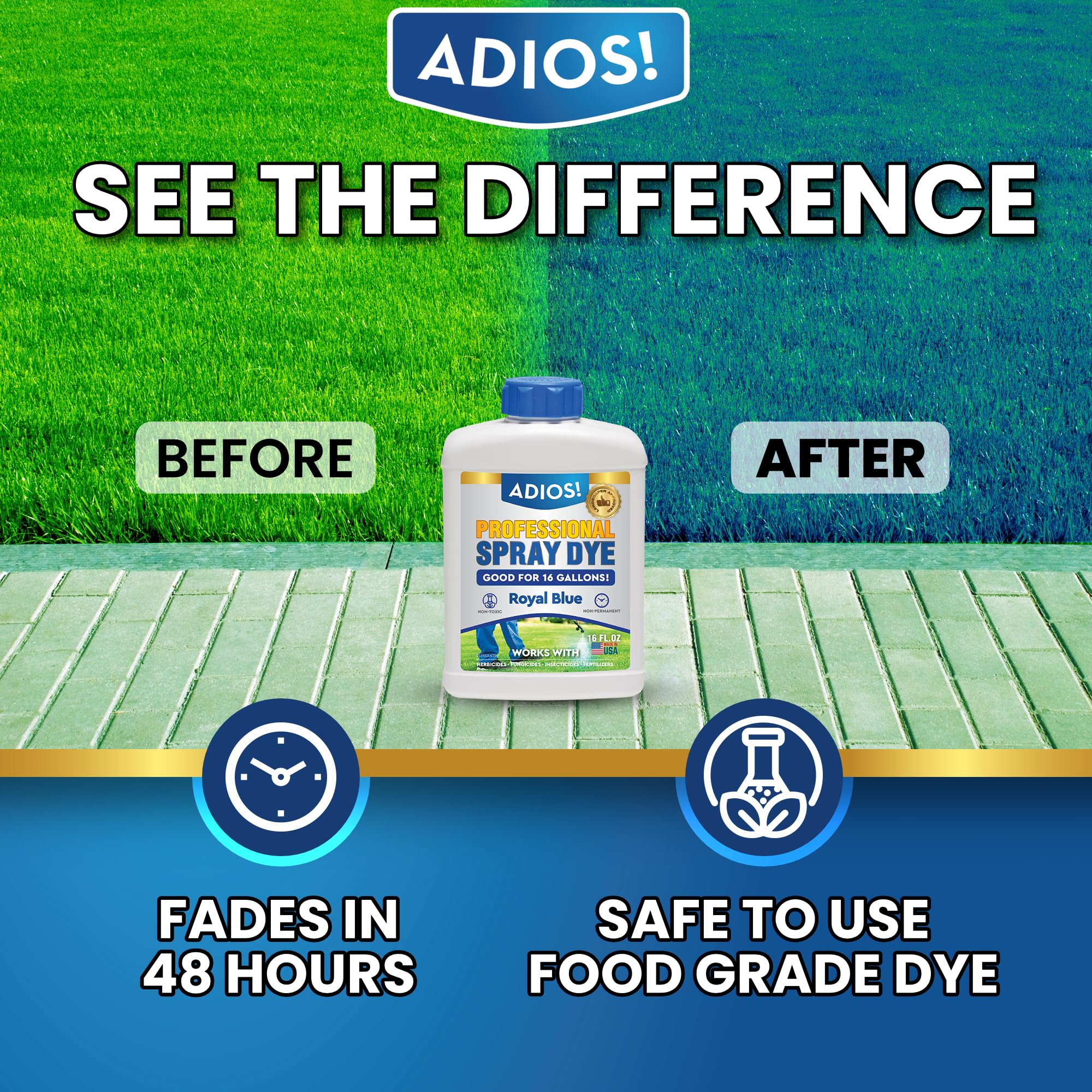 ADIOS dye being mixed with water based products shows safe compatibility