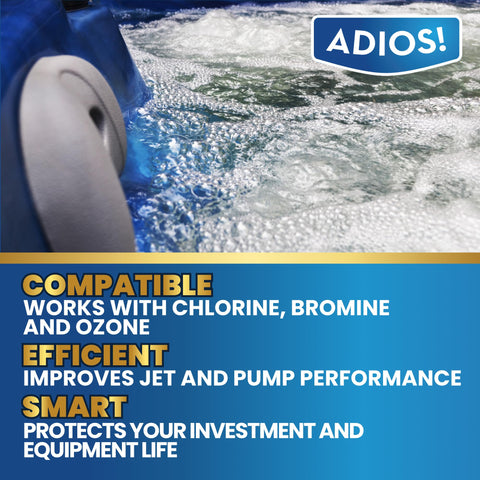 ADIOS spa water clarity after treatment with inviting sparkle