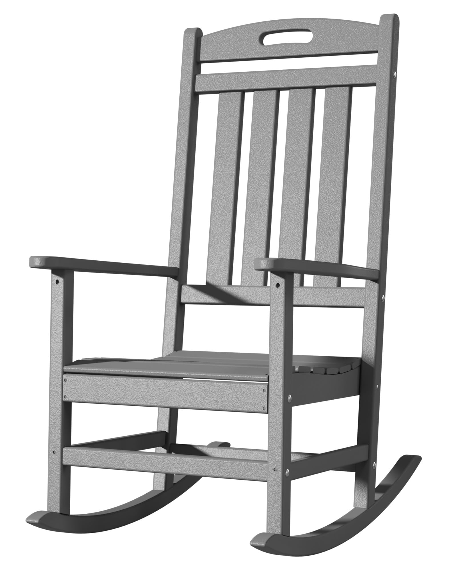 Adiromoti outdoor rocking chair front view in slate grey for porch relaxation