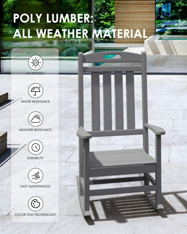 Adiromoti weatherproof rocking chair construction withstands elements
