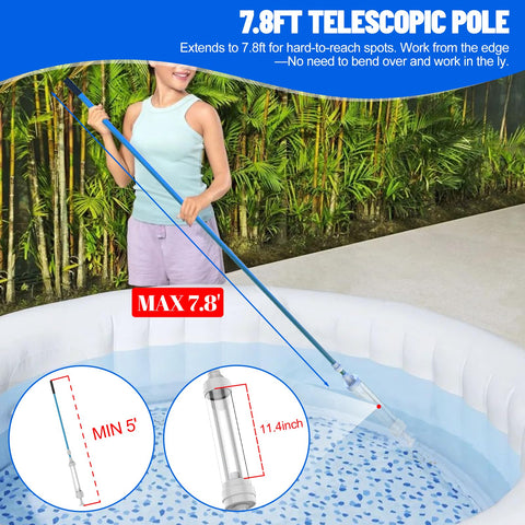 Adjacentmarket 6250 Paradise Power Spa Vacuum ultra-lightweight design for spa cleanups