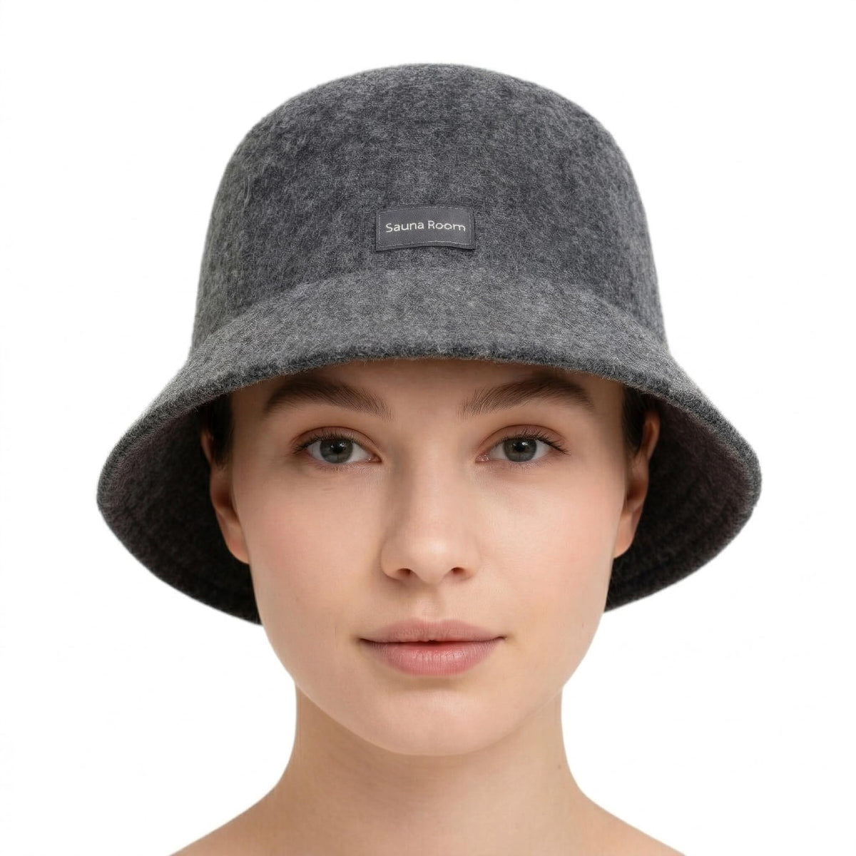 Adjustable Natural Wool Sauna Hat fits securely to prevent slips during sessions.