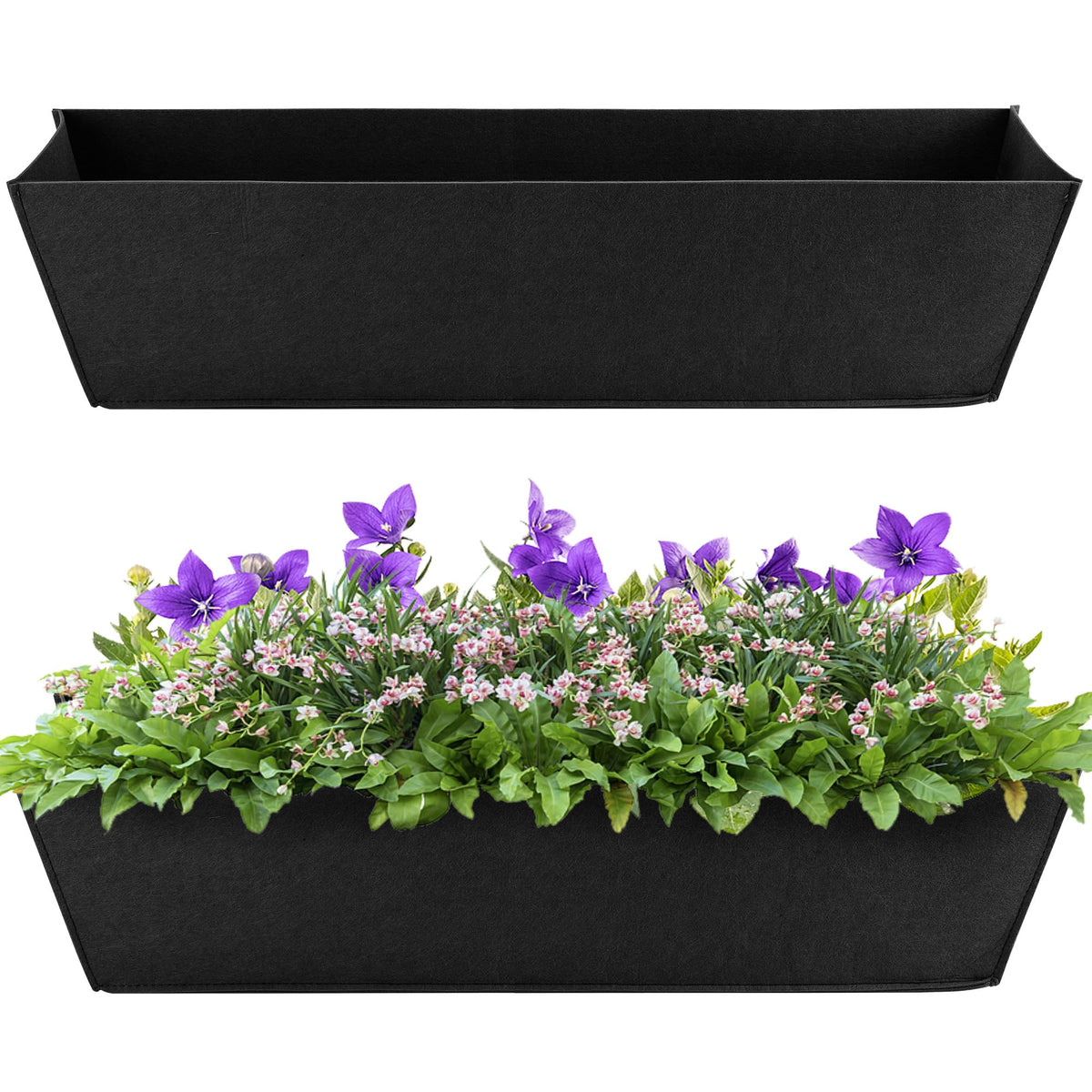 Adnee 30-inch fabric liner for rectangular planters supports durable gardening.