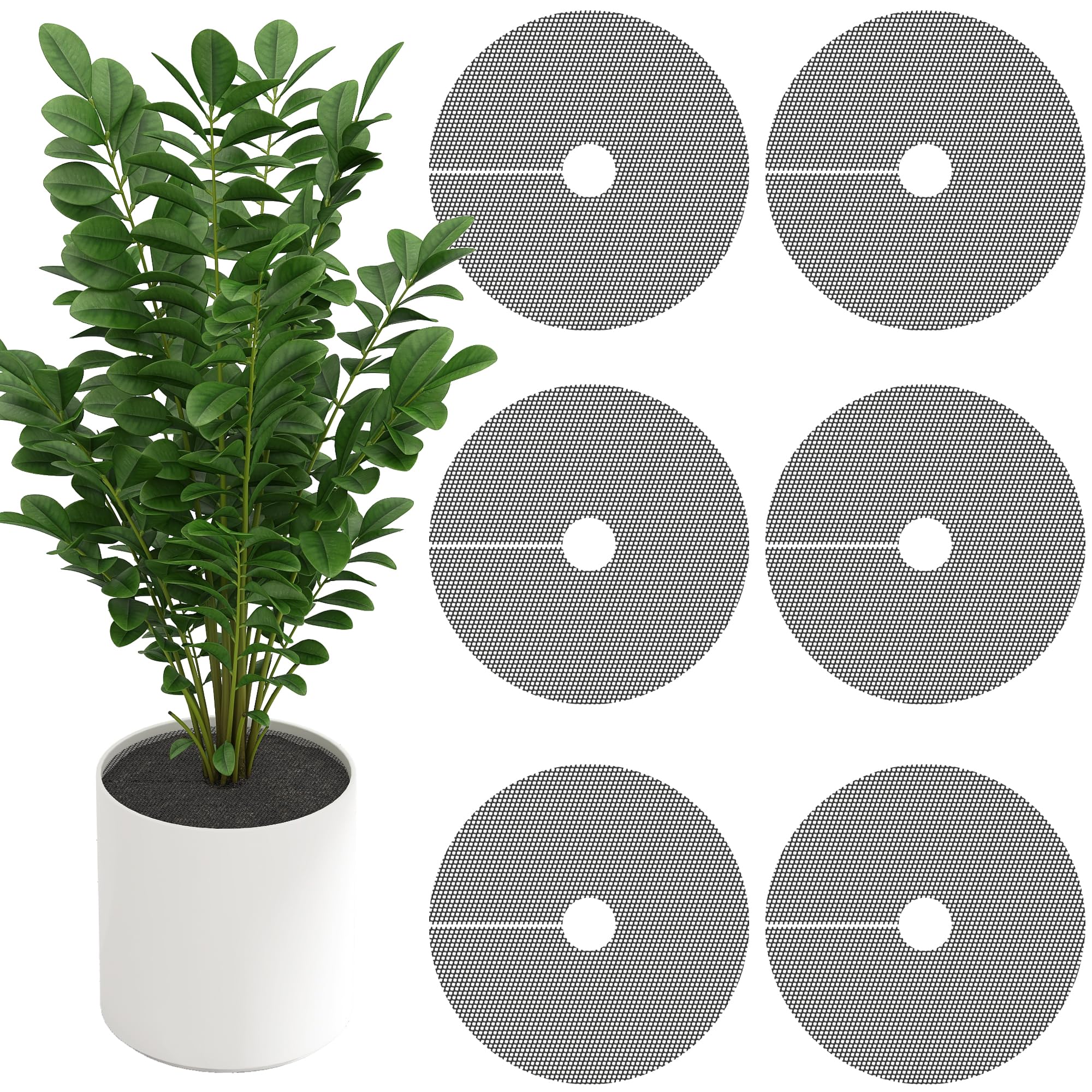 Adnee plant pot grid cover protects outdoor pots from animals.