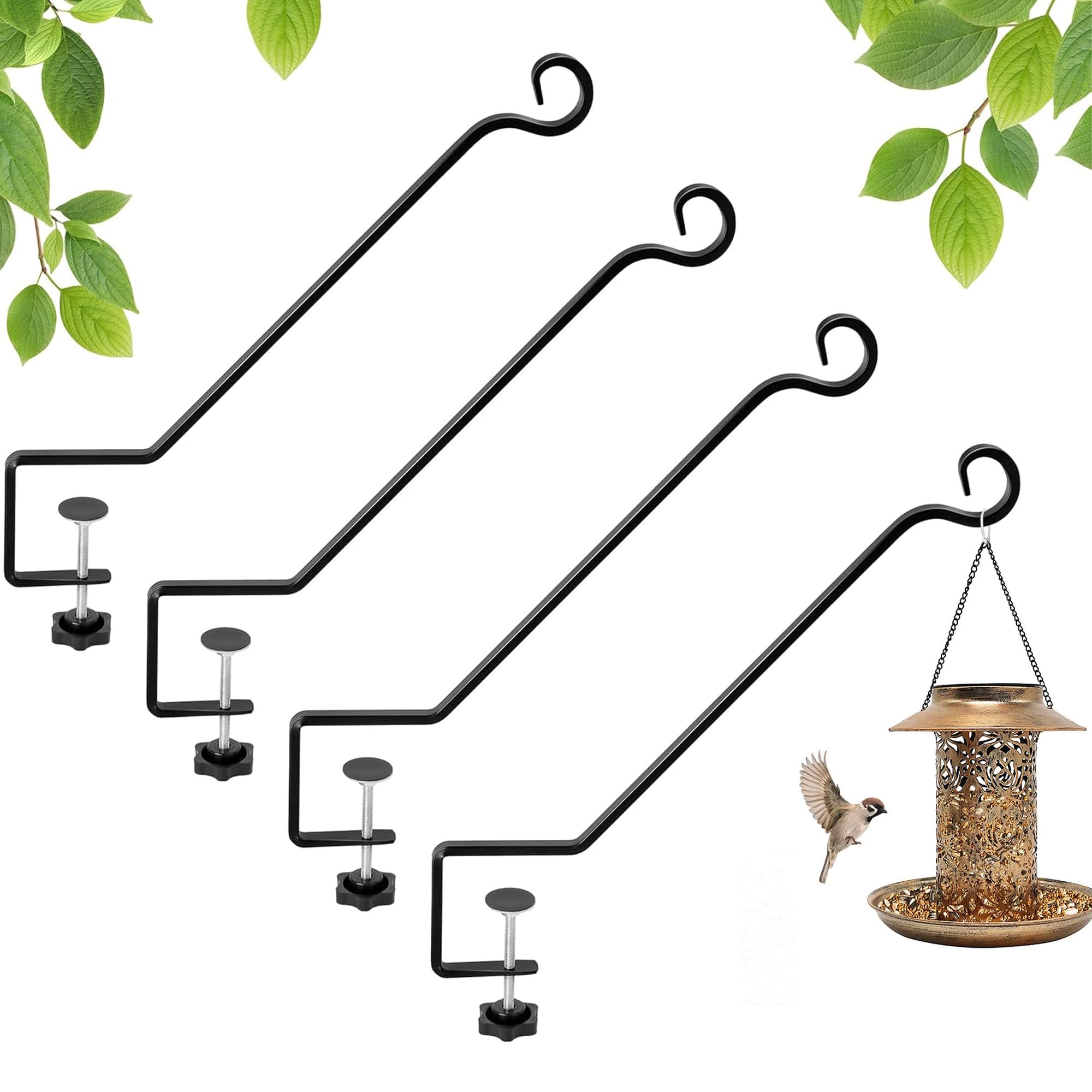 Adnee deck rail hanger supports a flowering plant securely on a railing.