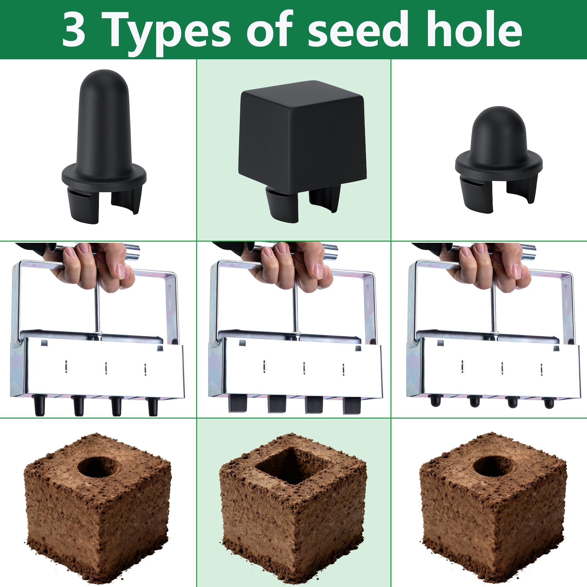 Adnee durable plastic seed plug maker with removable design.