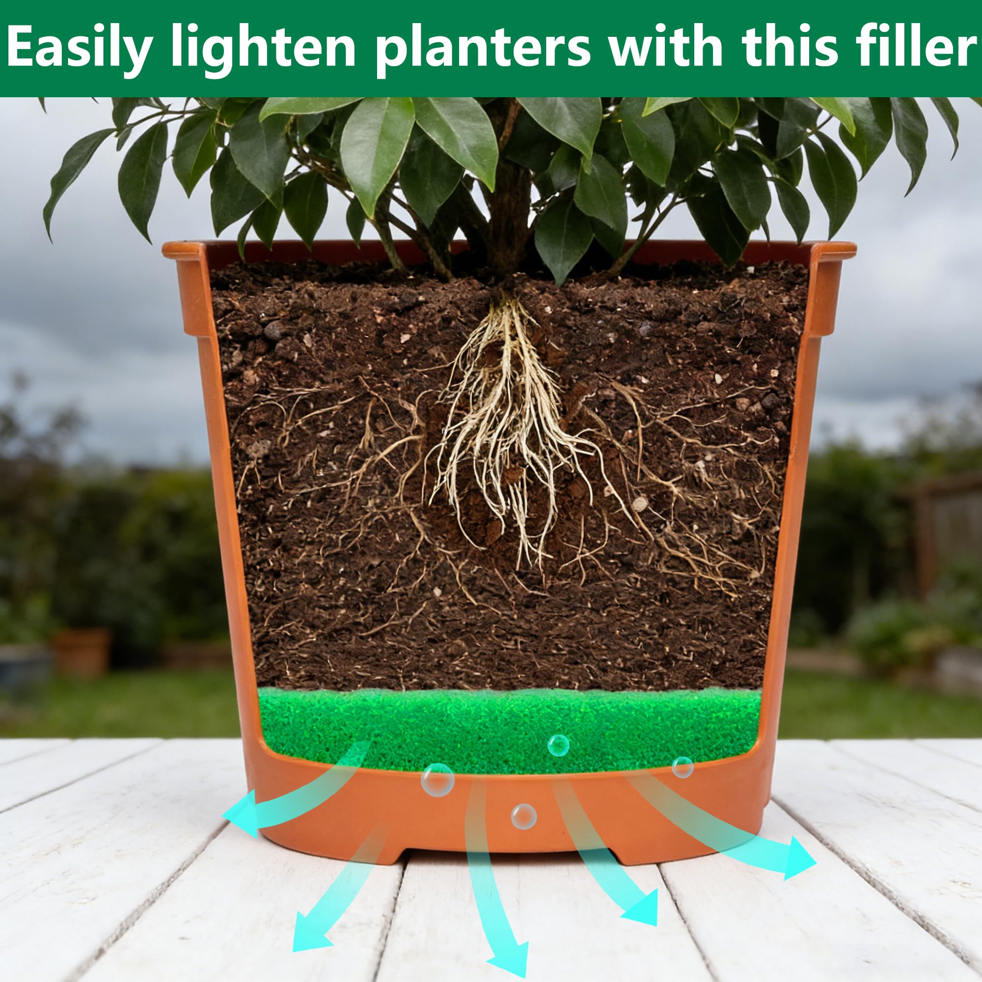Adnee easy-install filler trims to fit any pot.