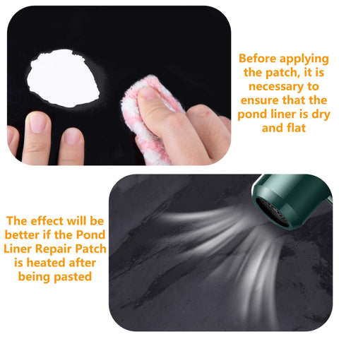 adnee epdm repair kit includes two patches for easy diy pond maintenance.