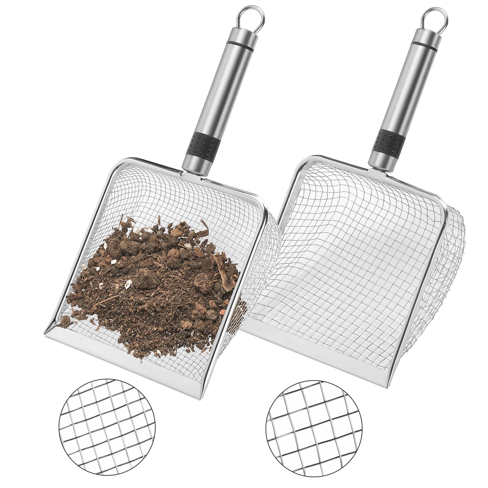 Adnee garden sifter with 3.8mm mesh for finer soil prep.