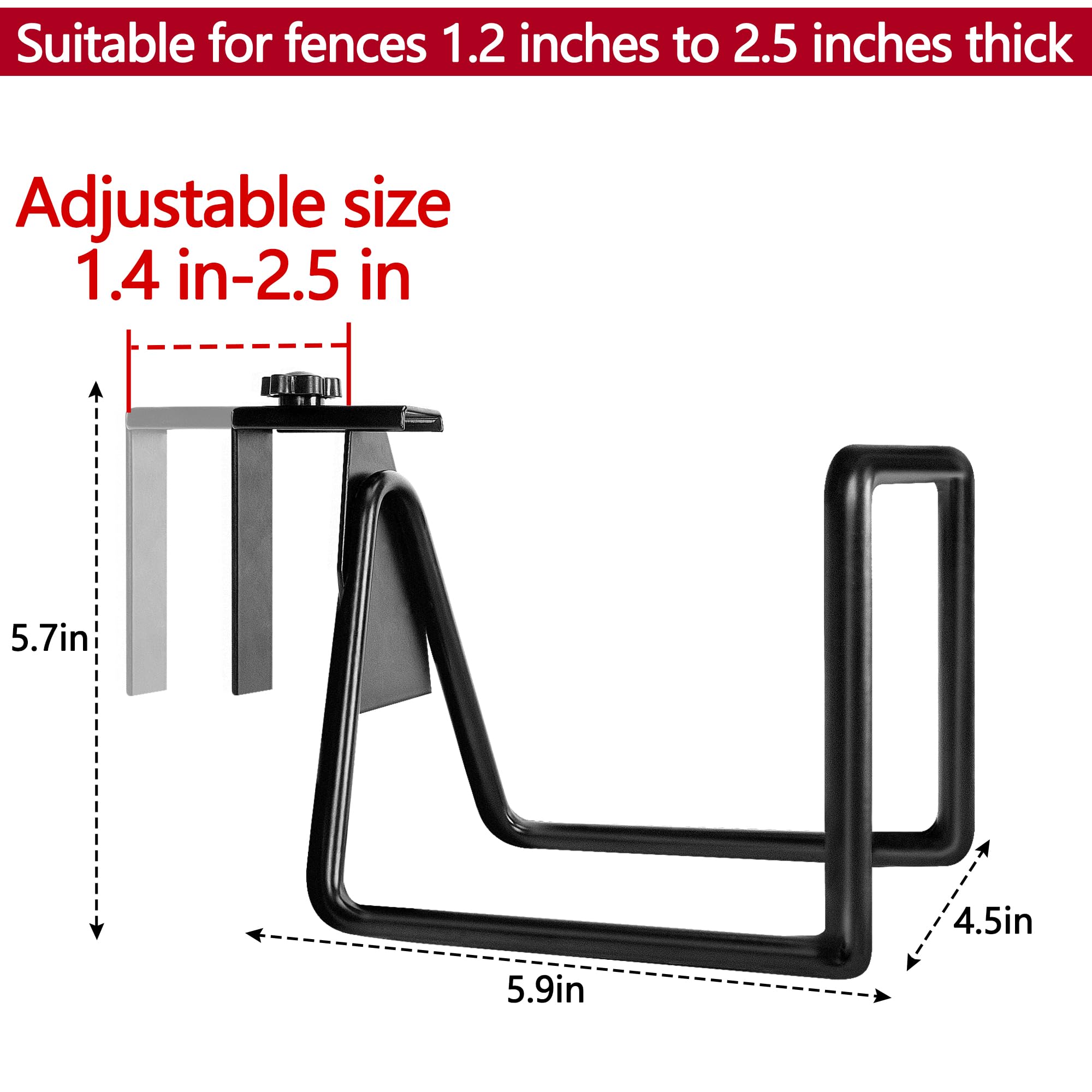 Adnee heavy-duty hose hanger in black metal for durable outdoor storage.