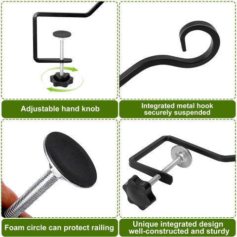 Adnee heavy-duty square steel hook resists bending for outdoor use.