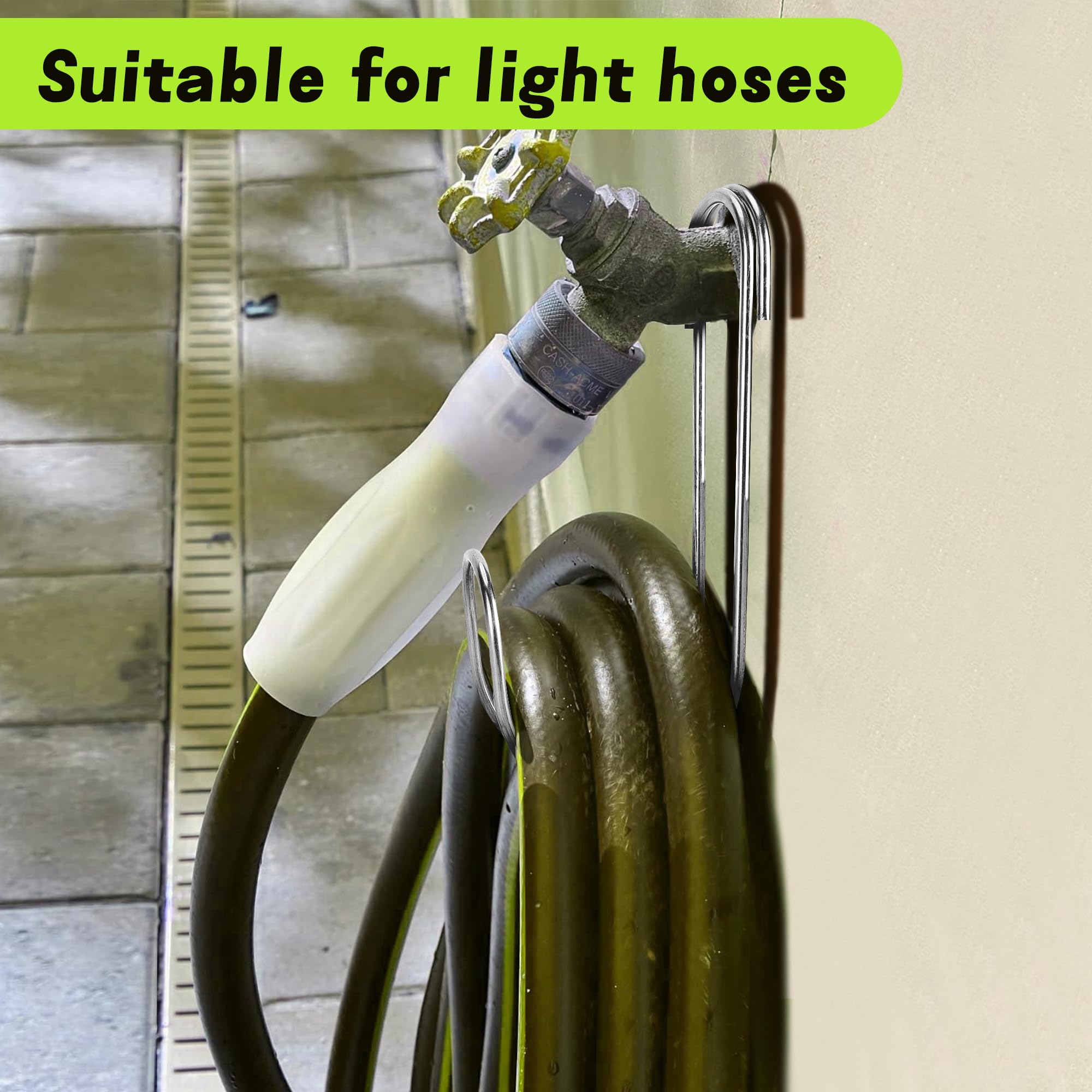 Adnee 44 lbs capacity keeps light hoses securely stored when not in use.