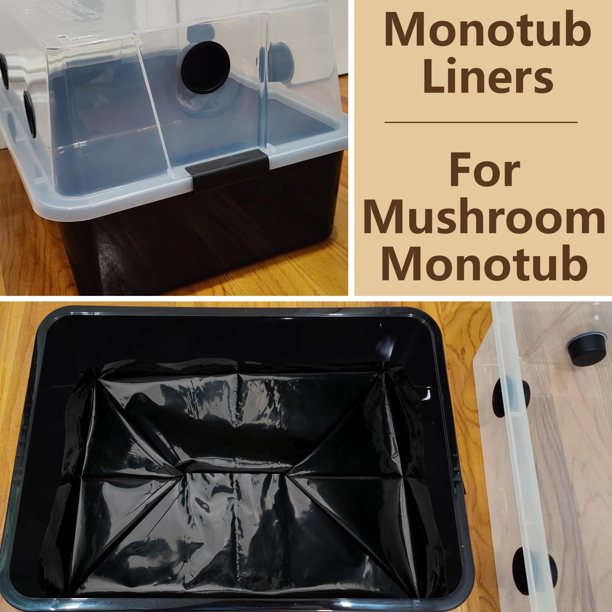 Adnee monotub liner secured with tape ensures stable installation.