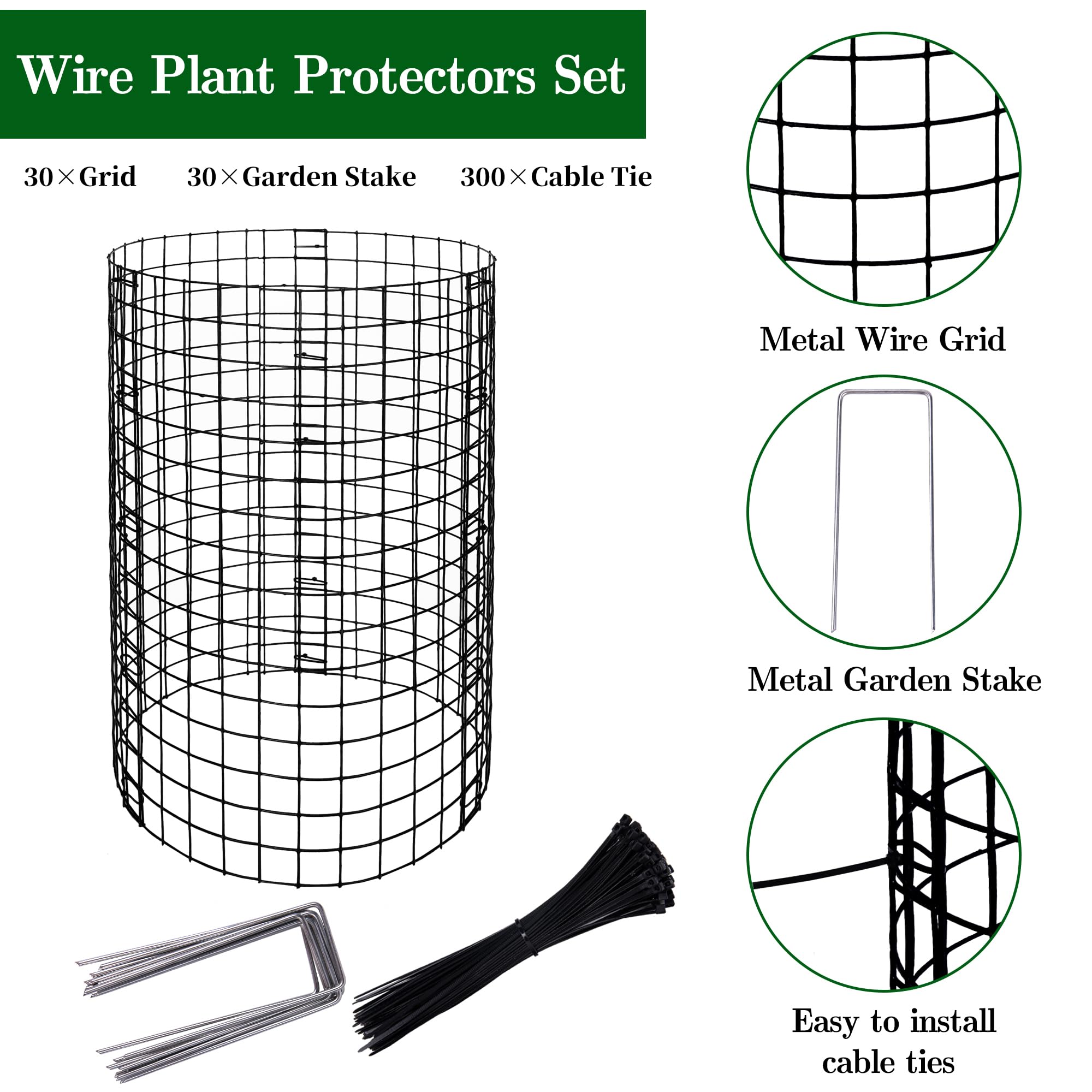 Adnee nylon cable ties enable fast, secure garden cage assembly.