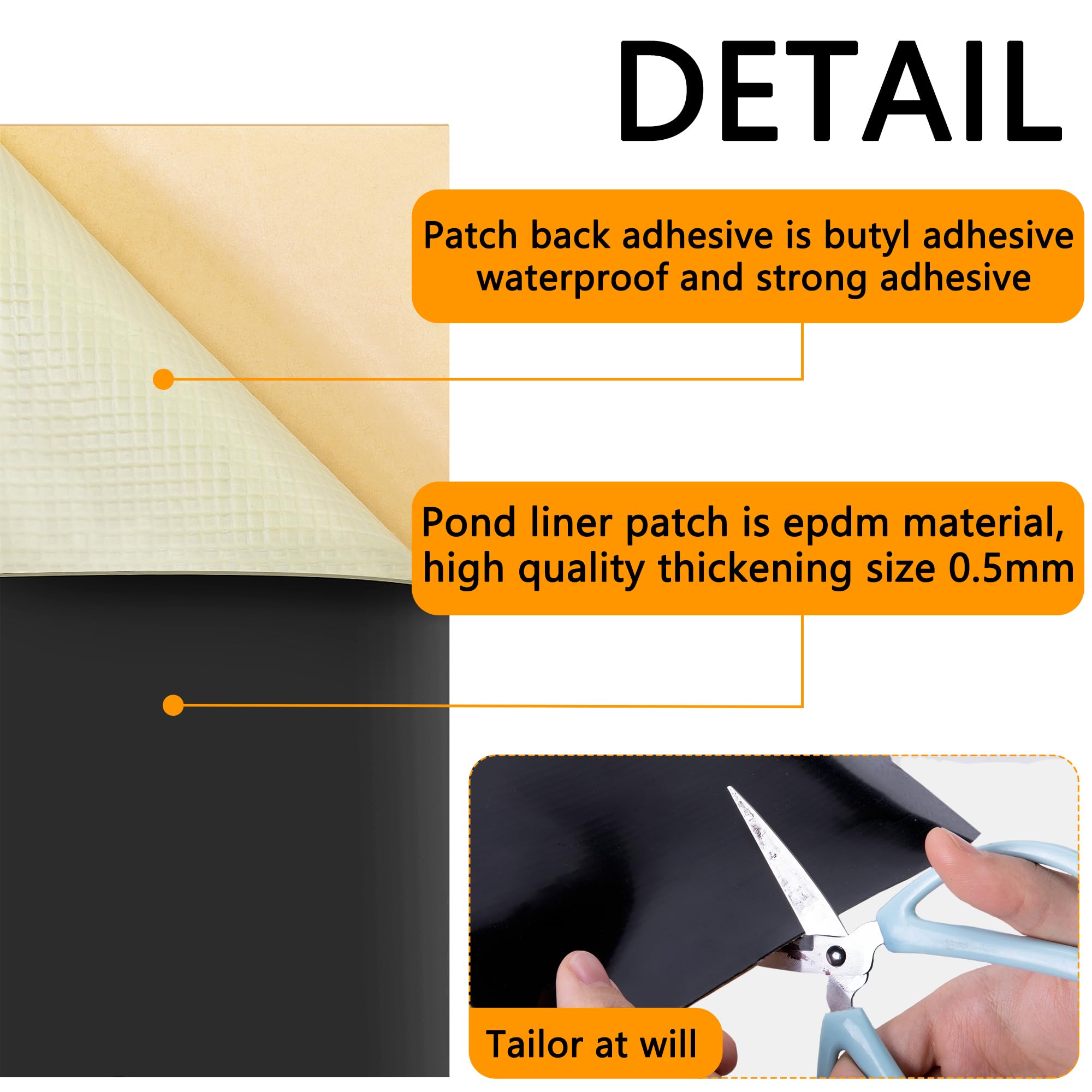 adnee patch is easily cut to size for flexible, custom repairs.