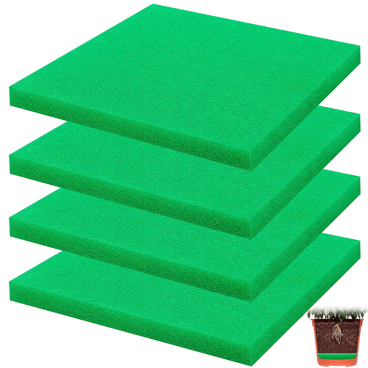Adnee planter filler 12in square reduces planter weight for easier gardening.