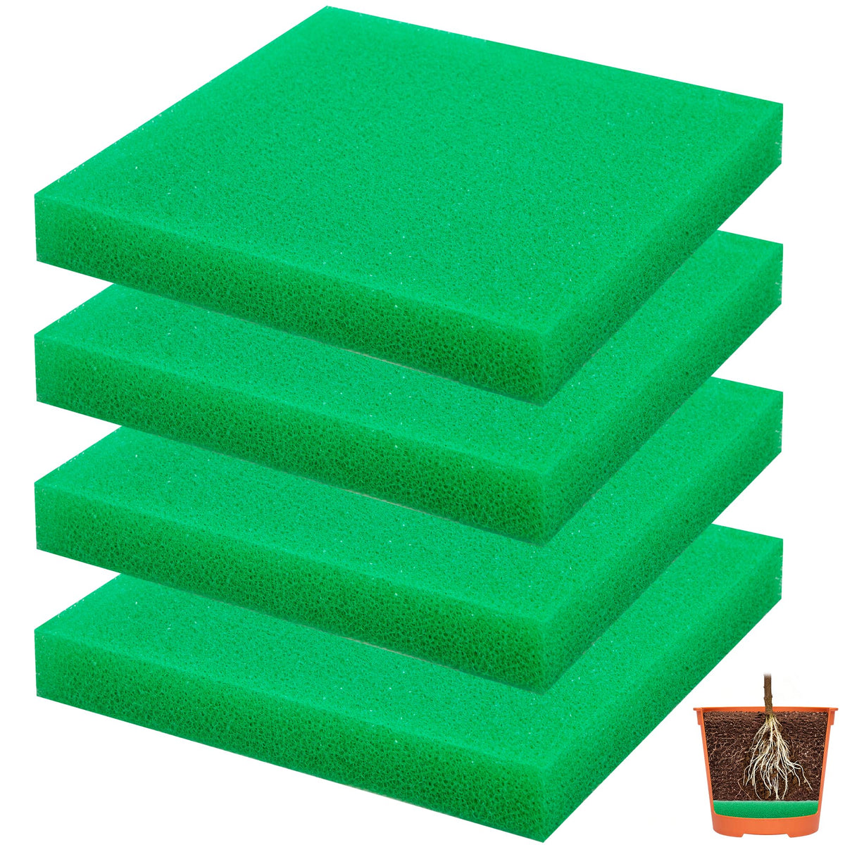 Adnee planter filler 8-inch square close-up highlighting lightweight material for easier pot handling.