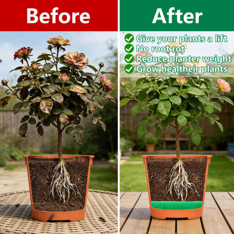 Adnee planter filler demonstrates root protection and drainage for healthier plants.