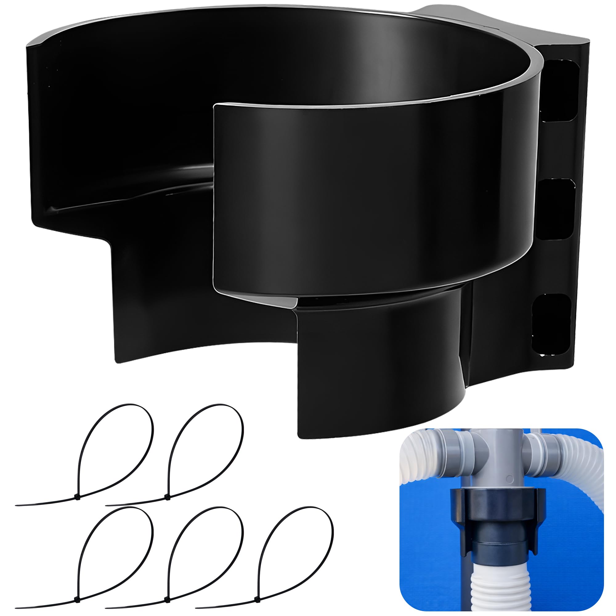 Adnee plunger valve bracket secures pool hoses for reliable mounting
