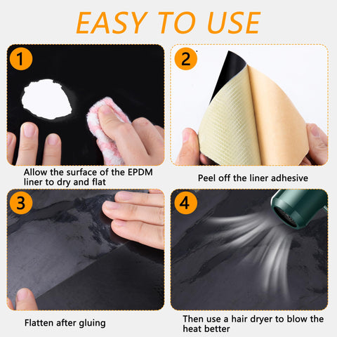 adnee pond liner seam patch adheres to multiple surfaces for durable fixes.