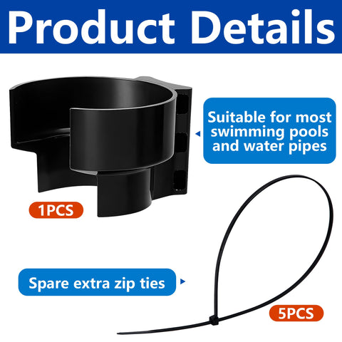 Adnee pool hose bracket provides secure fit and steady valve alignment