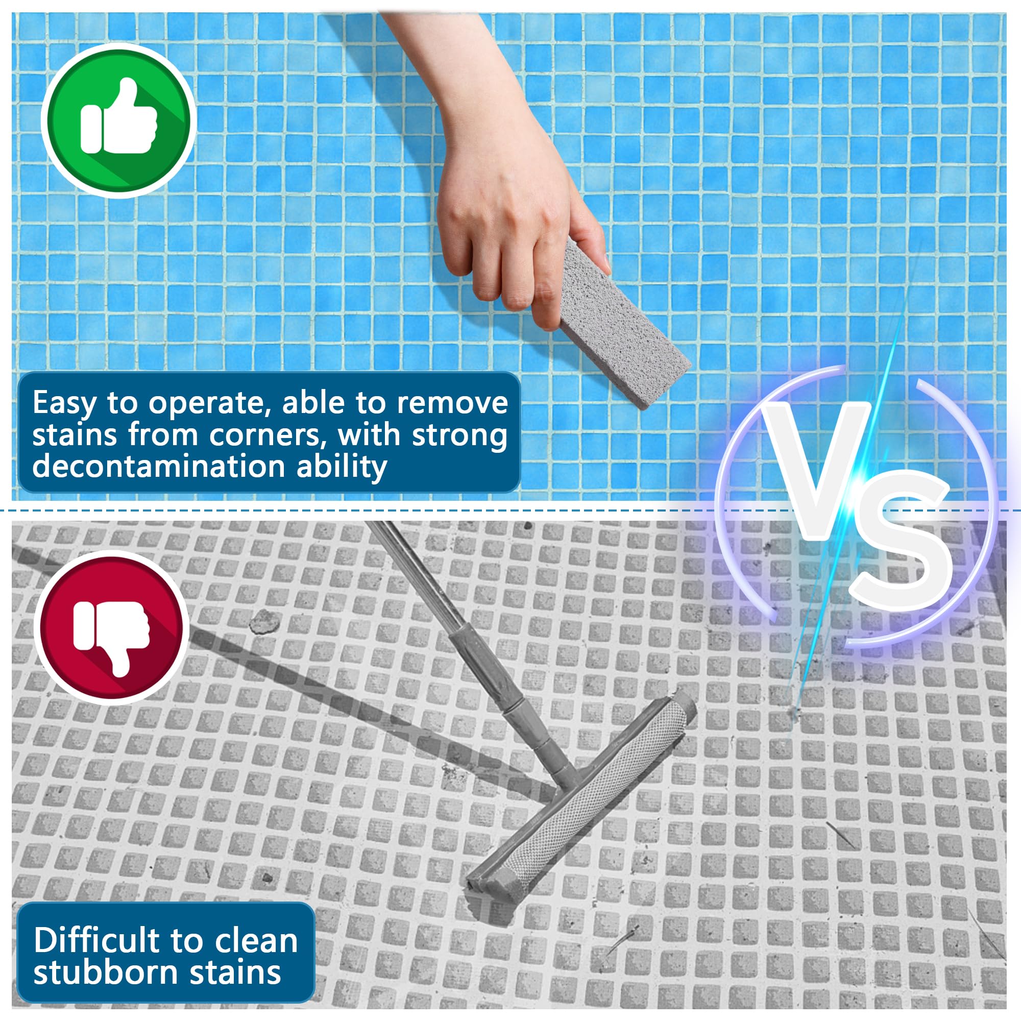Adnee pool pumice stone mineral buildup removal keeps tiles bright