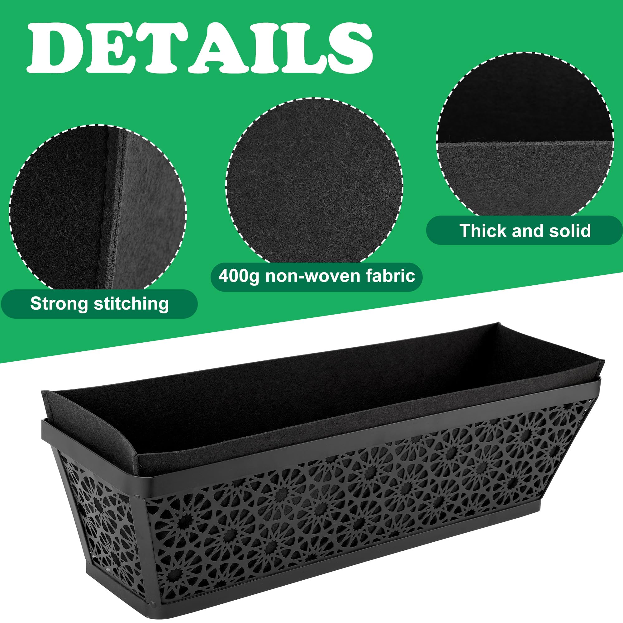 Adnee rectangular window box liner; easy to fit and helps plants drain properly.