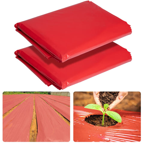 Adnee red mulch film 4ft x 25ft roll enhances soil warmth and weed suppression