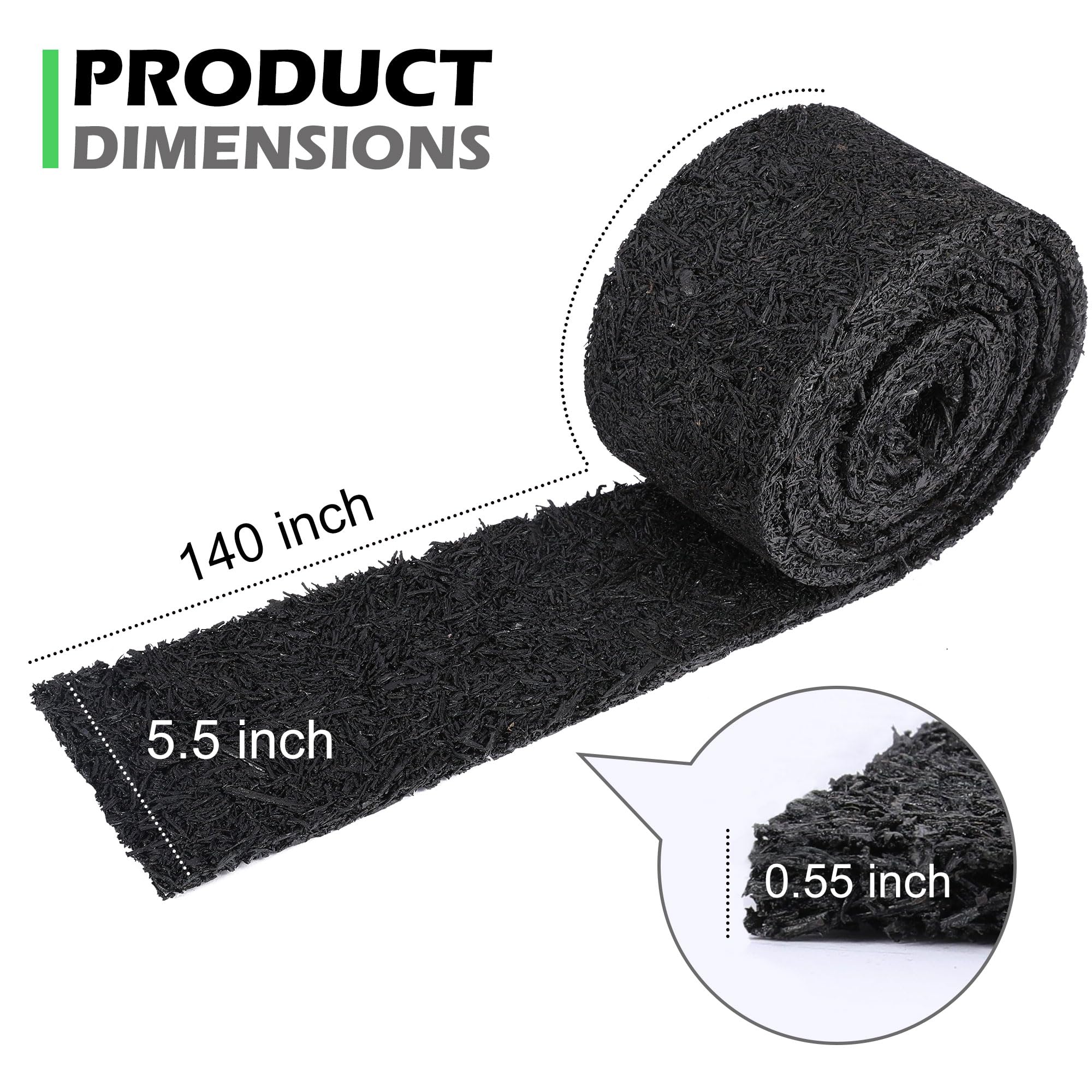 Adnee rubber mulch roll cut to fit irregular garden beds