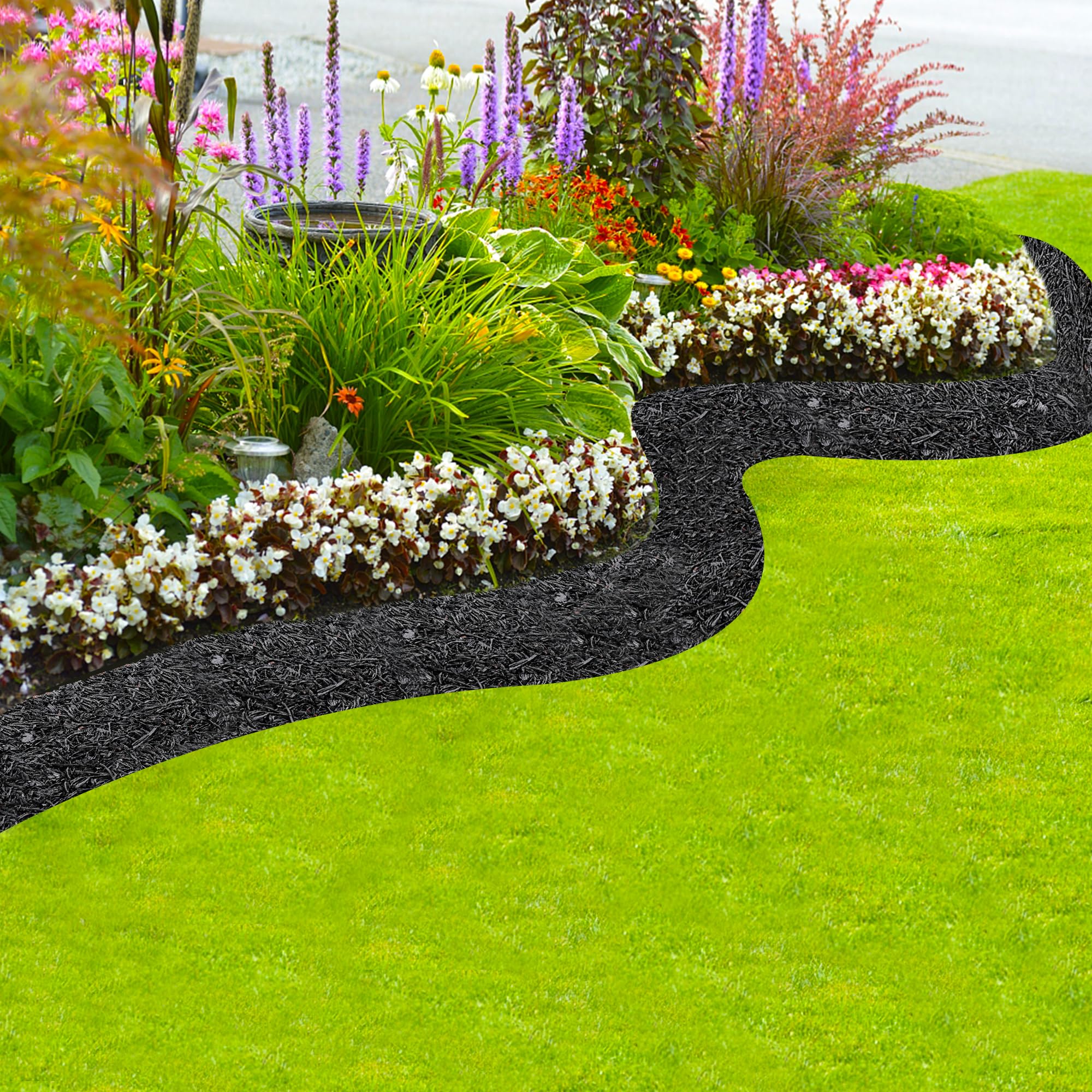 Adnee edging for garden beds adds a tidy modern finish around plants