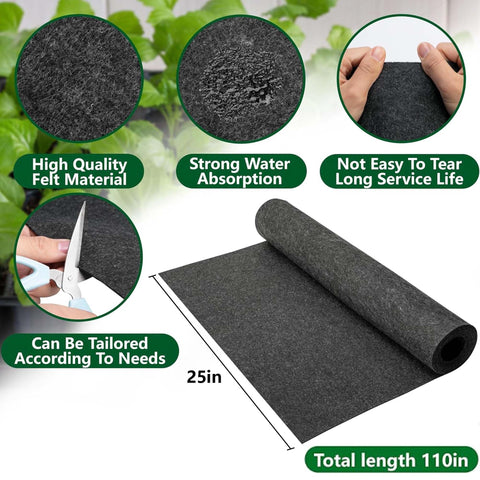 Adnee self-watering mat 3mm thick shown beside a plant during daily watering.