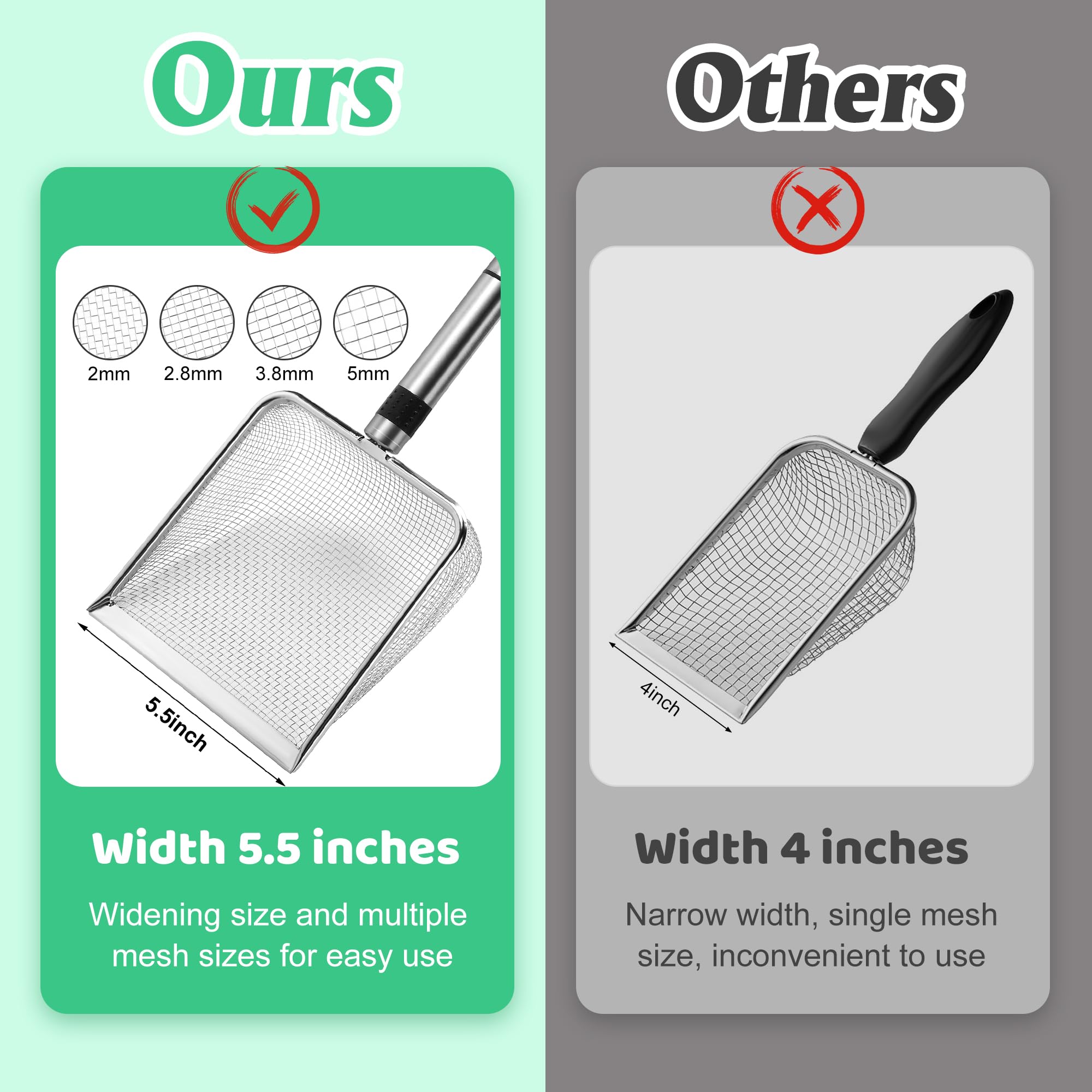 Adnee stainless steel soil sifter offers durable garden performance.