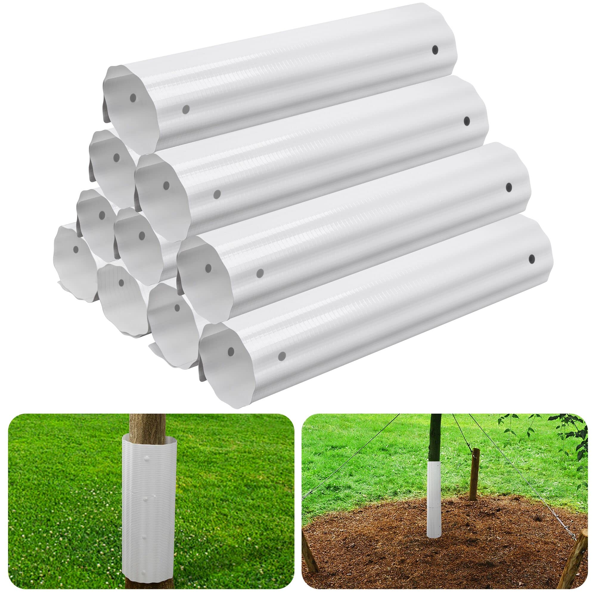 Adnee 10pcs tree guard protectors shield saplings from lawn equipment