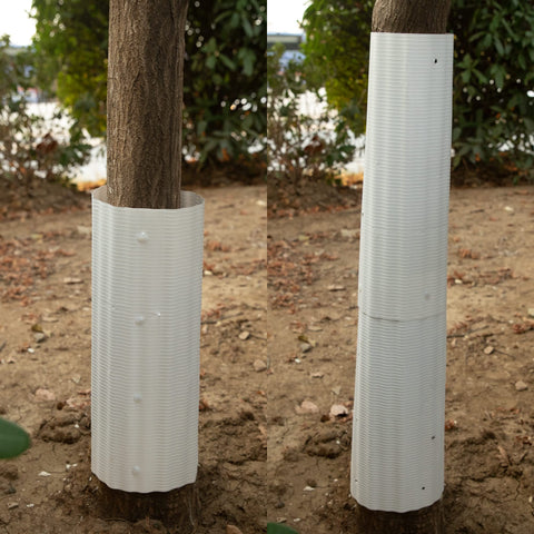 Adnee weed whacker protection tubes prevent trunk damage during mowing