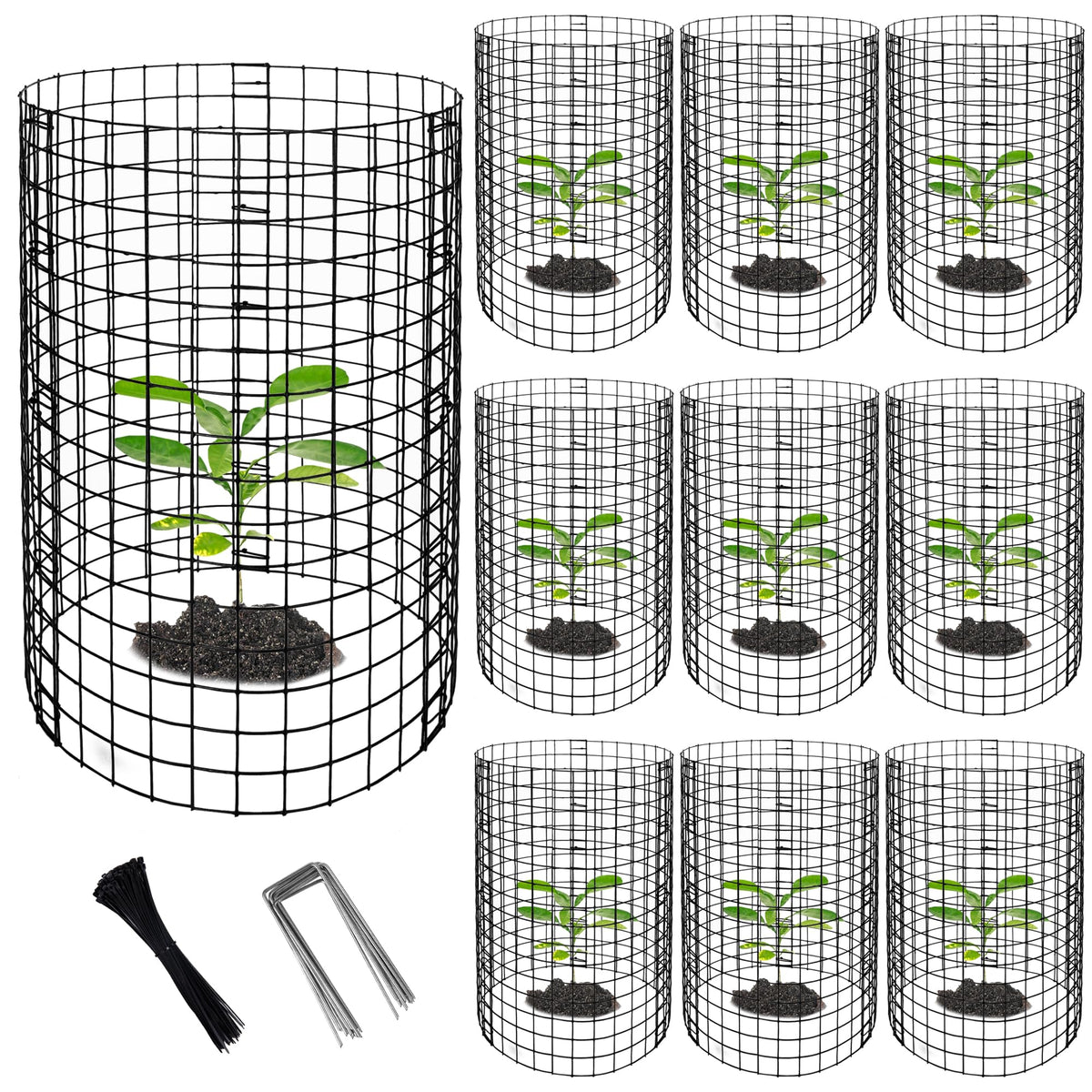 Adnee wire plant protector panel ready to assemble around seedlings for durable coverage.