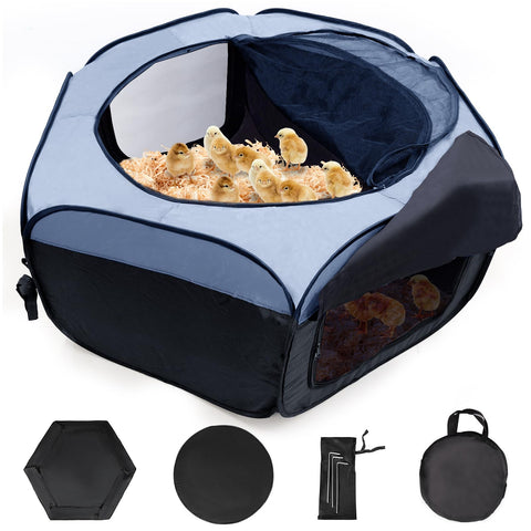 Adnkwolivt Chick Brooder Box front view with dual doors for easy chick access