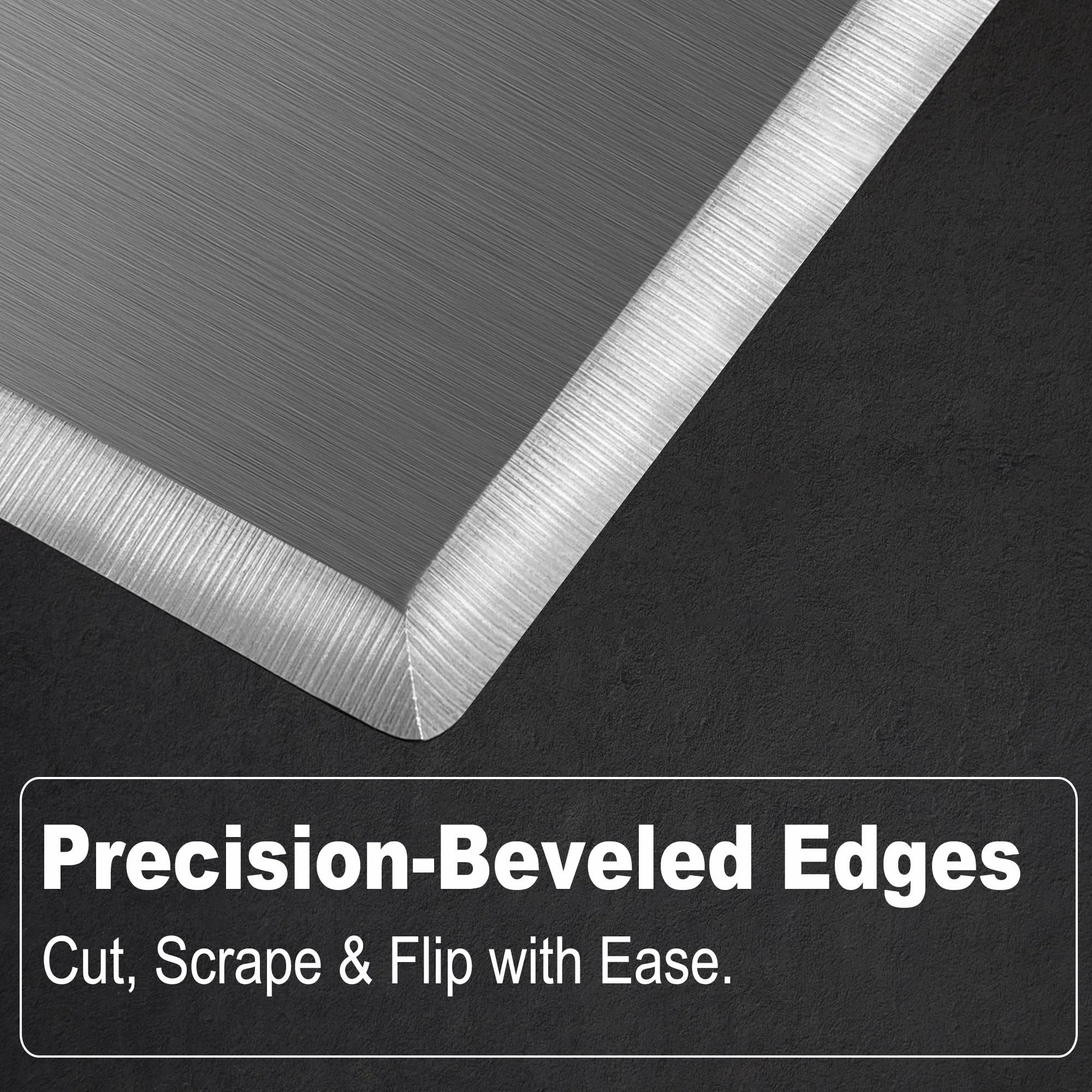 Adoco beveled edge spatula eases cutting and turning on cast iron