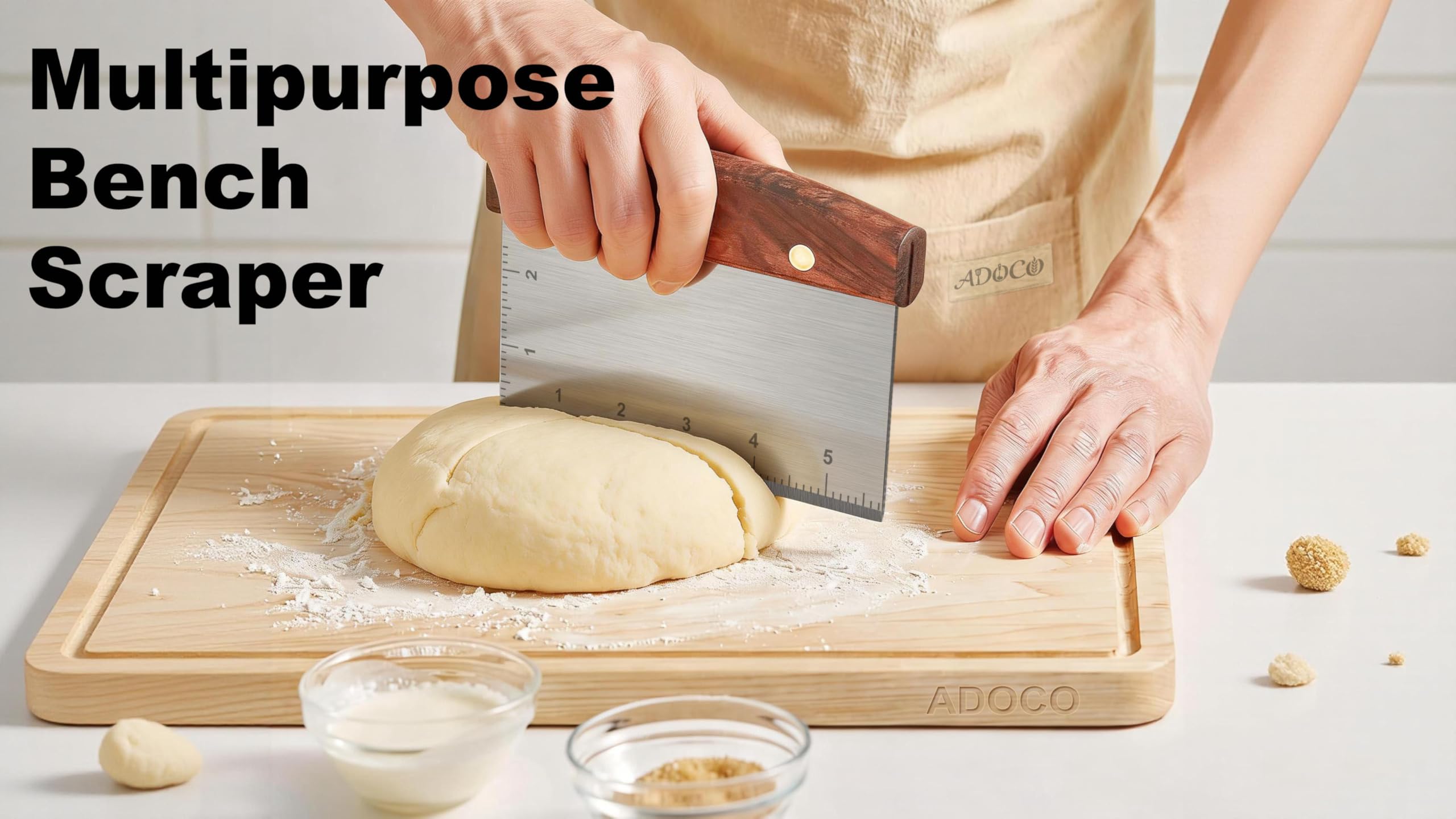 Adoco compact spatula 5-3x2-8 inch head for tight skillet work
