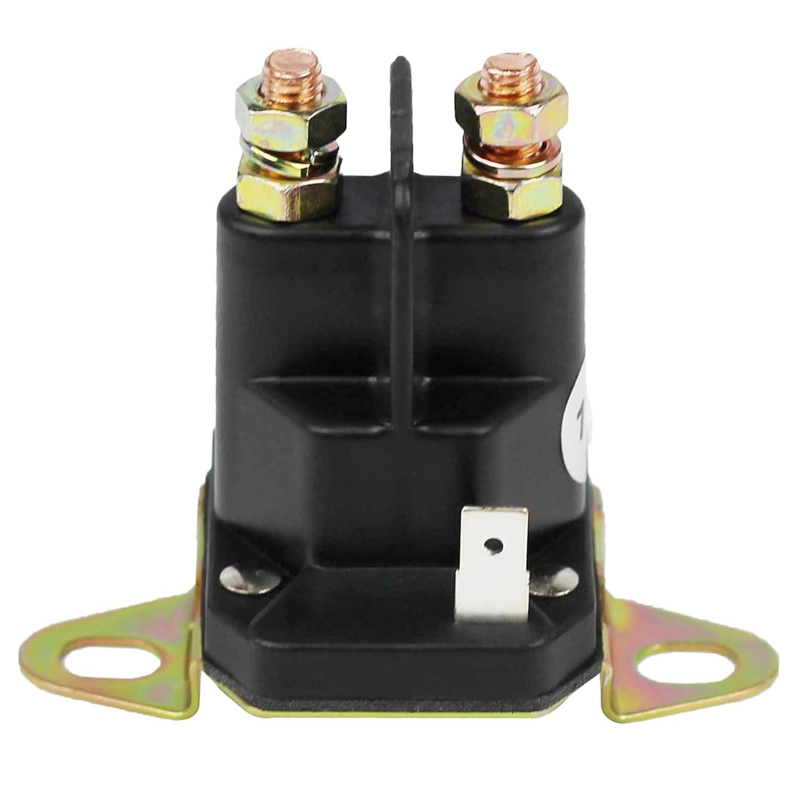 Adorish 12V starter solenoid replacement front view showing rugged housing and high-current contacts.