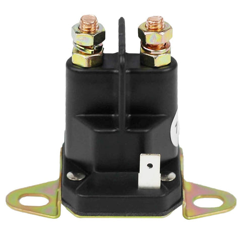 Adorish 12V starter solenoid replacement front view showing rugged housing and high-current contacts.