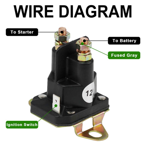 Adorish 12V starter solenoid replacement side view for compact installation.