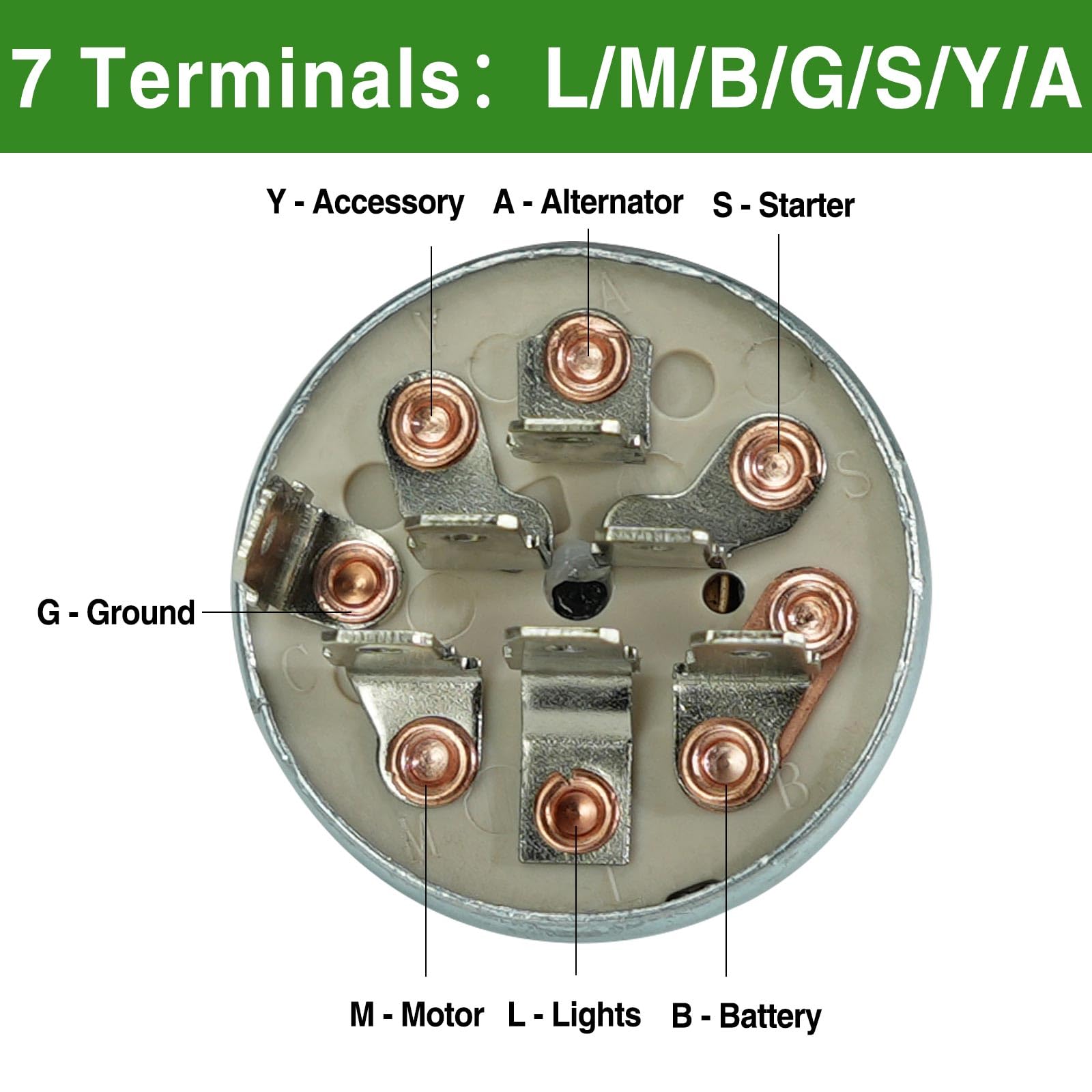Adorish ignition switch compatible with Craftsman and Husqvarna riding mowers.